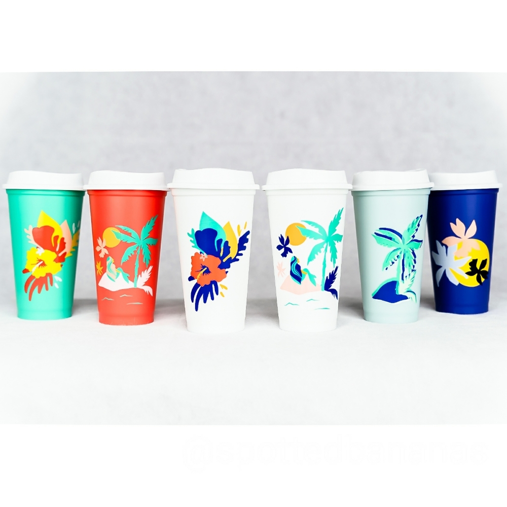 NWT Starbucks 16oz Tropical Hot Reusable 6… - Picture 5 of 9